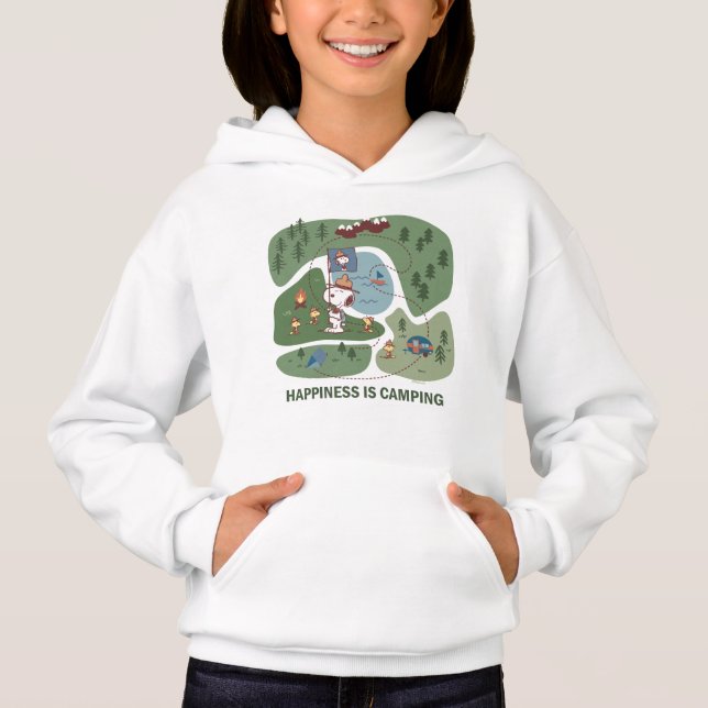 Erdnüsse | Snoopy & Woodstock Glück ist Camping Hoodie (Vorderseite)