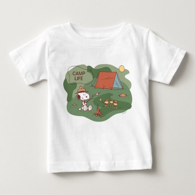Erdnüsse | Snoopy & Woodstock Happy Campers Baby T-shirt (Vorderseite)