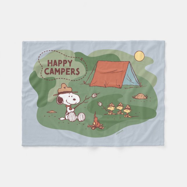 Erdnüsse | Snoopy & Woodstock Happy Campers Fleecedecke (Vorderseite (Horizontal))