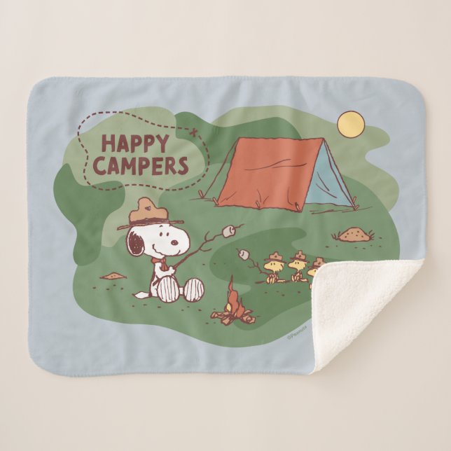 Erdnüsse | Snoopy & Woodstock Happy Campers Sherpadecke (Vorderseite (Horizontal))