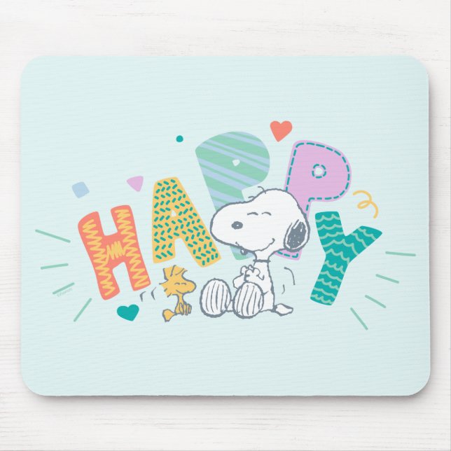 Erdnüsse | Snoopy & Woodstock Happy Mousepad (Vorne)