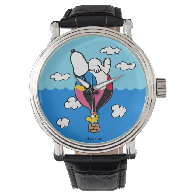 Erdnüsse | Snoopy & Woodstock Heißluftballon Armbanduhr (Vorderseite)