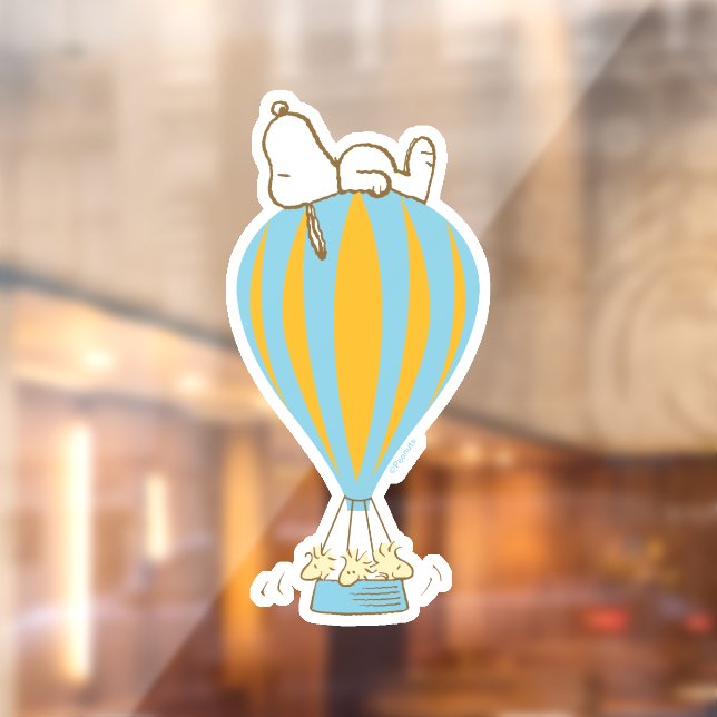 Erdnüsse | Snoopy & Woodstock Heißluftballon Fensteraufkleber (Blatt 2)