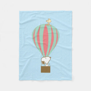 Erdnüsse   Snoopy & Woodstock Heißluftballon Fleecedecke