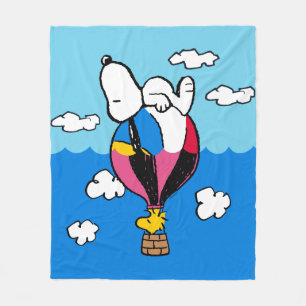 Erdnüsse   Snoopy & Woodstock Heißluftballon Fleecedecke