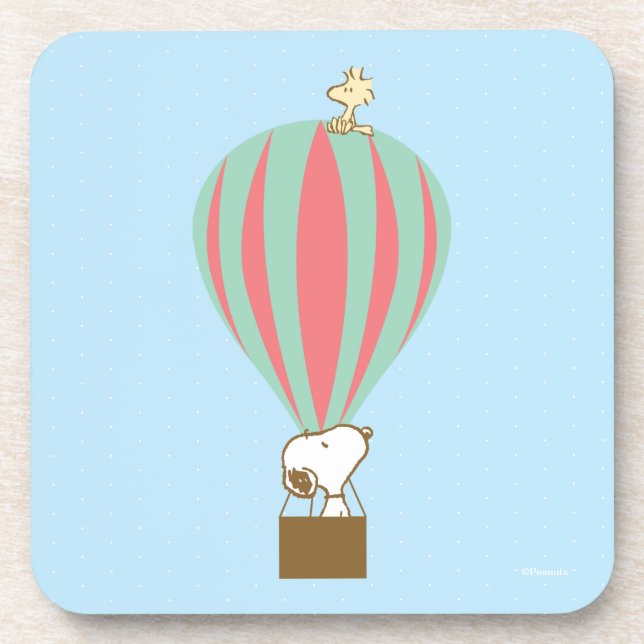 Erdnüsse | Snoopy & Woodstock Heißluftballon Getränkeuntersetzer (Vorderseite)