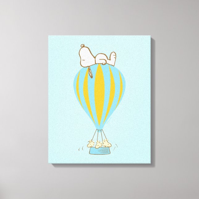 Erdnüsse | Snoopy & Woodstock Heißluftballon Leinwanddruck (Vorderseite)