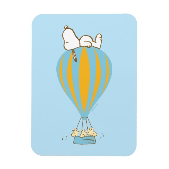 Erdnüsse | Snoopy & Woodstock Heißluftballon Magnet (Vertikal)