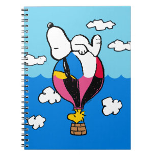 Erdnüsse Snoopy & Woodstock Heißluftballon Notizblock