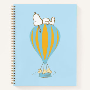 Erdnüsse   Snoopy & Woodstock Heißluftballon Notizbuch