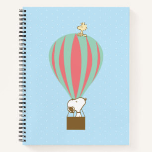 Erdnüsse   Snoopy & Woodstock Heißluftballon Notizbuch