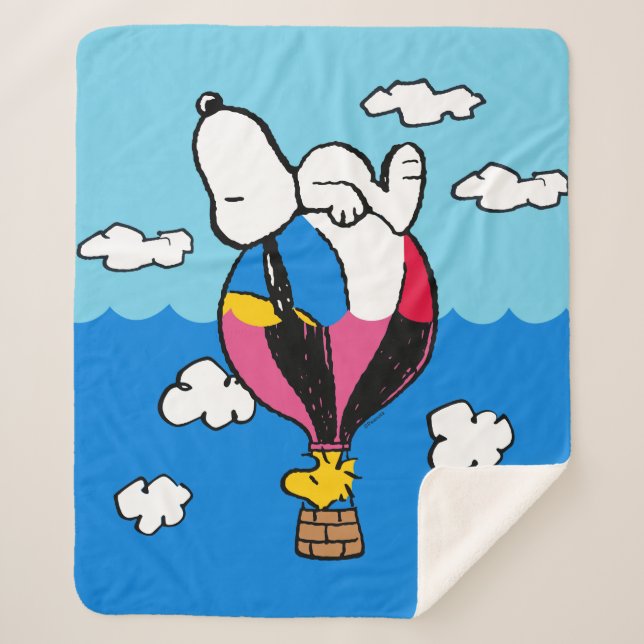 Erdnüsse | Snoopy & Woodstock Heißluftballon Sherpadecke (Vorderseite)