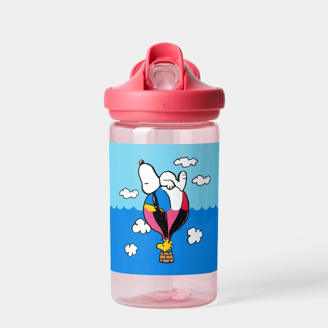Erdnüsse | Snoopy & Woodstock Heißluftballon Trinkflasche (Vorne)