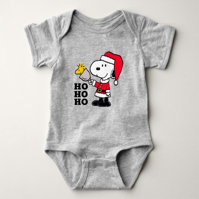 Erdnüsse | Snoopy & Woodstock Ho Ho Ho Baby Strampler (Vorderseite)