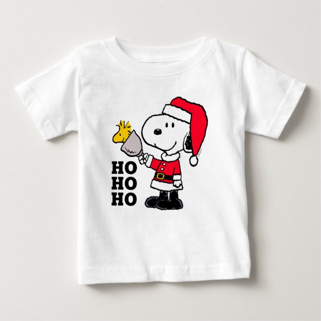Erdnüsse | Snoopy & Woodstock Ho Ho Ho Baby T-shirt (Vorderseite)