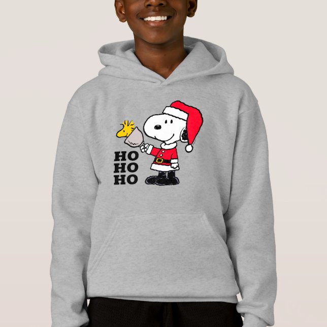 Erdnüsse | Snoopy & Woodstock Ho Ho Ho Hoodie (Vorderseite)