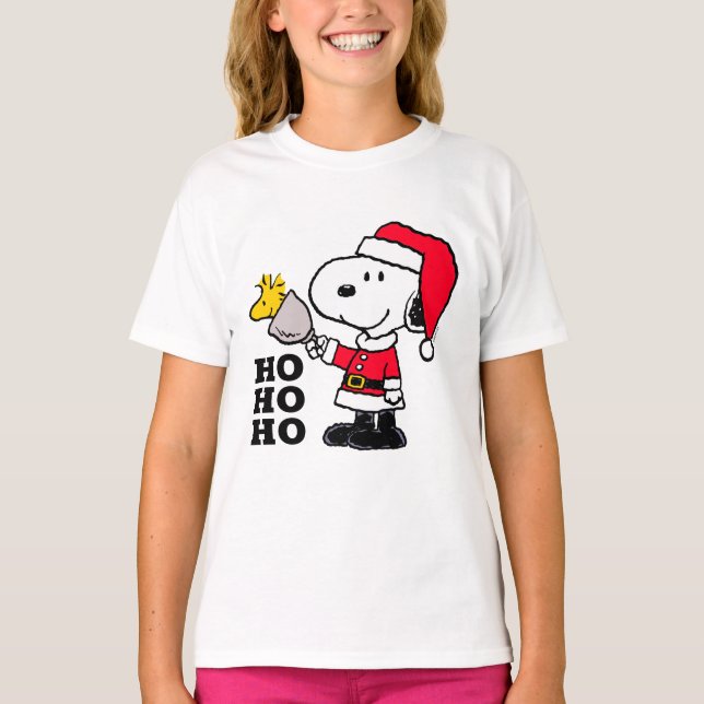 Erdnüsse | Snoopy & Woodstock Ho Ho Ho T-Shirt (Vorderseite)