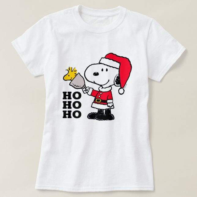 Erdnüsse | Snoopy & Woodstock Ho Ho Ho T-Shirt (Design vorne)