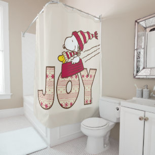 Erdnüsse Snoopy & Woodstock Joy Sled Ride Duschvorhang