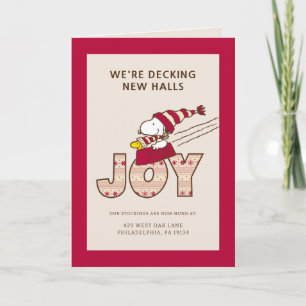 Erdnüsse   Snoopy & Woodstock Joy Sled Ride Feiertagskarte