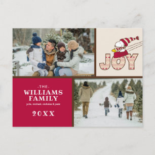 Erdnüsse   Snoopy & Woodstock Joy Sled Ride Feiertagspostkarte