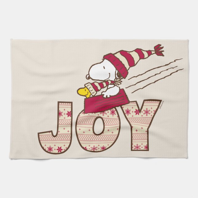 Erdnüsse | Snoopy & Woodstock Joy Sled Ride Geschirrtuch (Horizontal)