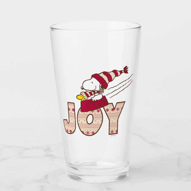 Erdnüsse | Snoopy & Woodstock Joy Sled Ride Glas (Vorderseite)