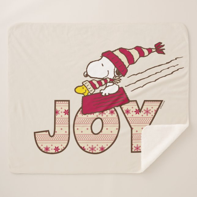 Erdnüsse | Snoopy & Woodstock Joy Sled Ride Sherpadecke (Vorderseite (Horizontal))
