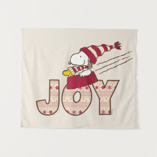Erdnüsse   Snoopy & Woodstock Joy Sled Ride Wandteppich