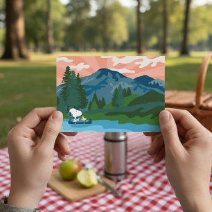 Erdnüsse Snoopy & Woodstock Kanu Postkarte