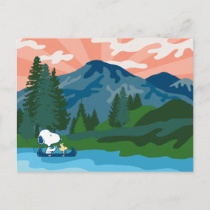 Erdnüsse Snoopy & Woodstock Kanu Postkarte