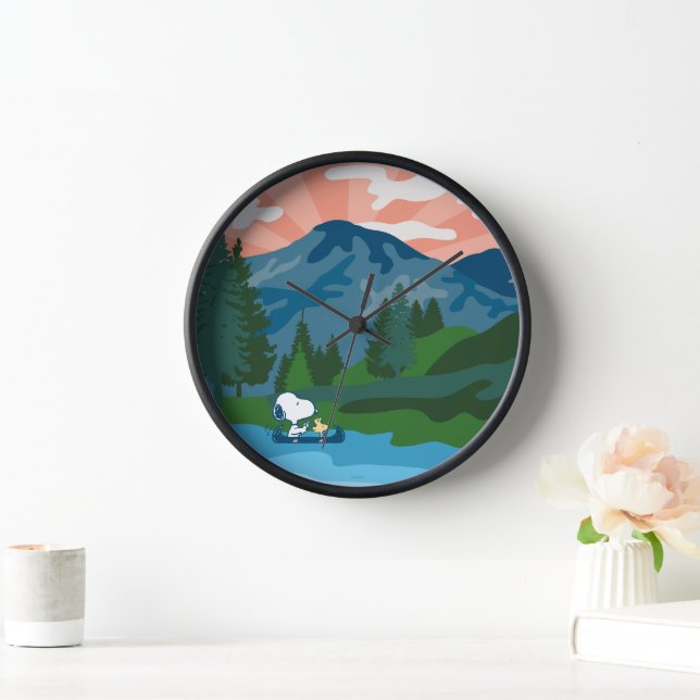 Erdnüsse | Snoopy & Woodstock Kanu Uhr (Zuhause)