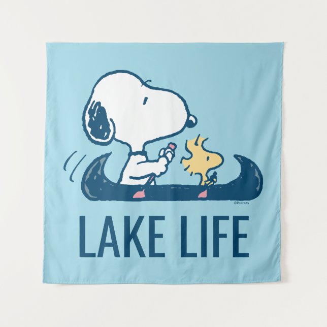 Erdnüsse | Snoopy & Woodstock Kanu Wandteppich (Vorderseite)