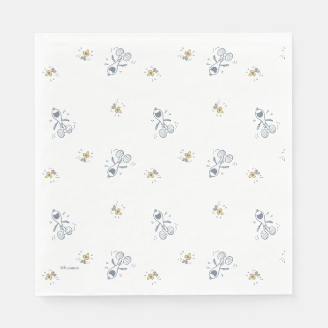 Erdnüsse | Snoopy & Woodstock Laughtern Muster Serviette (Vorderseite)