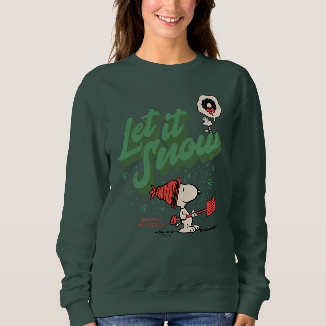 Erdnüsse | Snoopy & Woodstock Let It Snow Sweatshirt (Vorderseite)