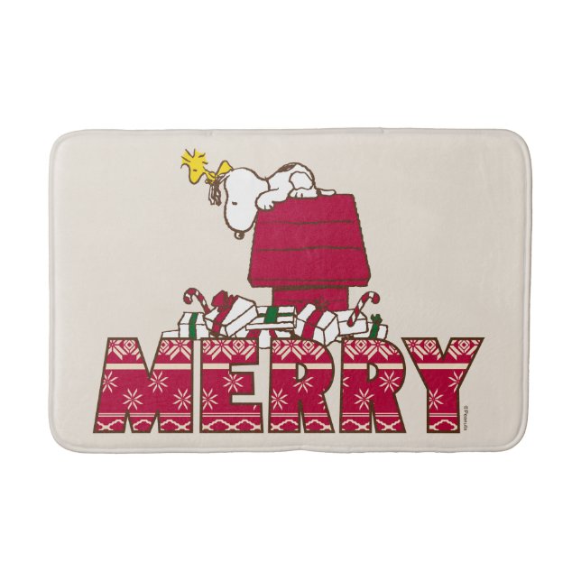 Erdnüsse | Snoopy & Woodstock Merry Ugly Sweater Badematte (Vorderseite)