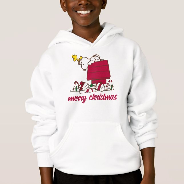 Erdnüsse | Snoopy & Woodstock Merry Ugly Sweater Hoodie (Vorderseite)