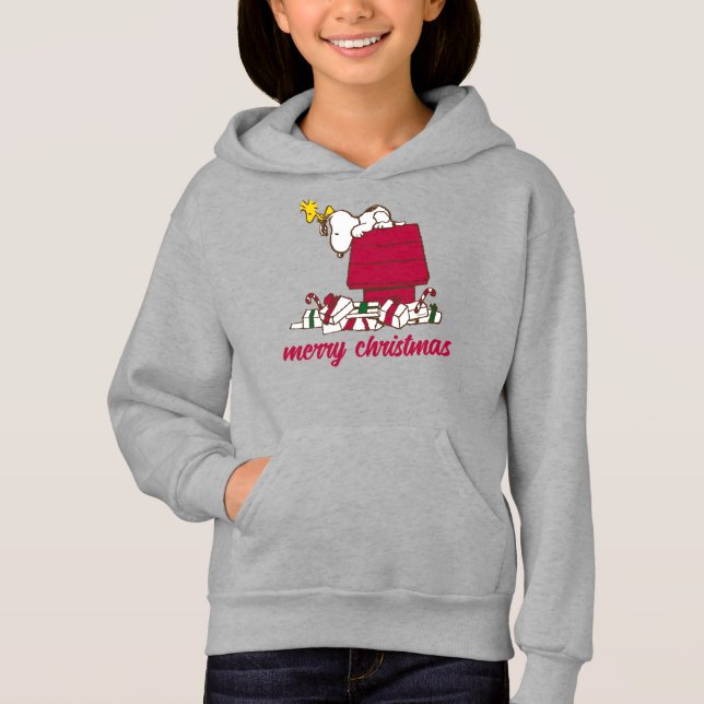 Erdnüsse | Snoopy & Woodstock Merry Ugly Sweater Hoodie (Vorderseite)