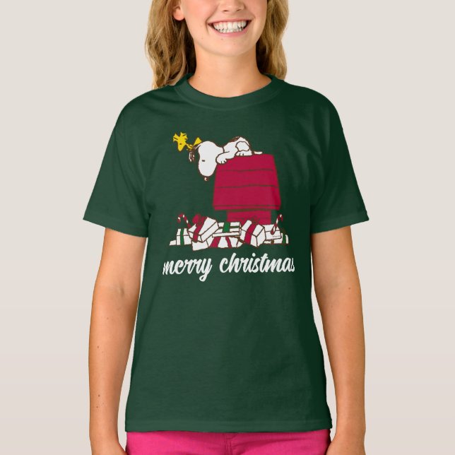 Erdnüsse | Snoopy & Woodstock Merry Ugly Sweater T-Shirt (Vorderseite)