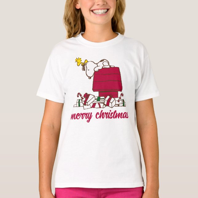 Erdnüsse | Snoopy & Woodstock Merry Ugly Sweater T-Shirt (Vorderseite)
