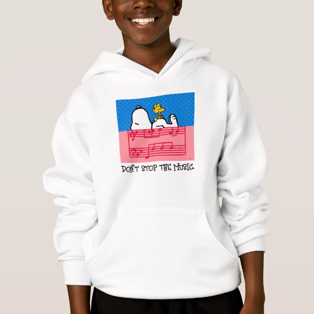 Erdnüsse | Snoopy & Woodstock Music & Polka Dots Hoodie (Vorderseite)