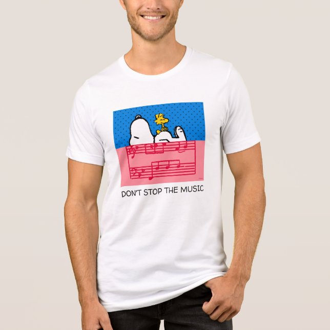Erdnüsse | Snoopy & Woodstock Music & Polka Dots Tri-Blend Shirt (Vorderseite)