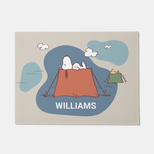 Erdnüsse | Snoopy & Woodstock | Name hinzufügen Fußmatte (Vorderseite)