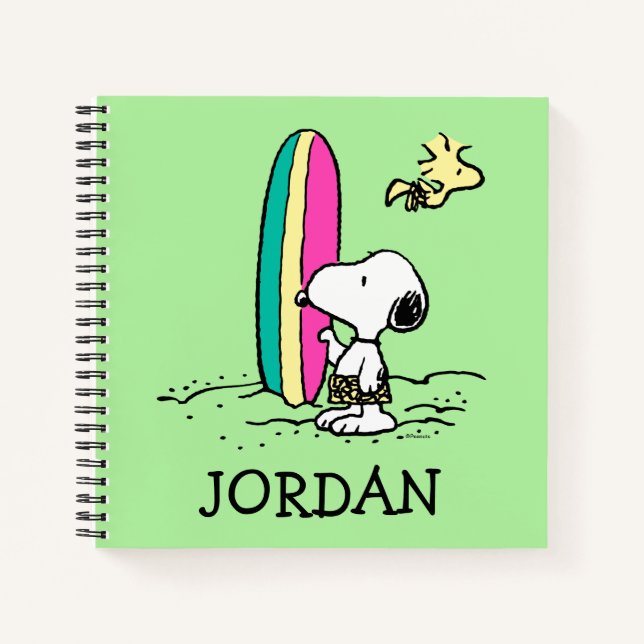 Erdnüsse | Snoopy & Woodstock | Name hinzufügen Notizbuch (Vorderseite)