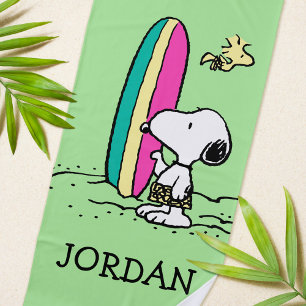 Erdnüsse Snoopy & Woodstock Name hinzufügen Strandtuch