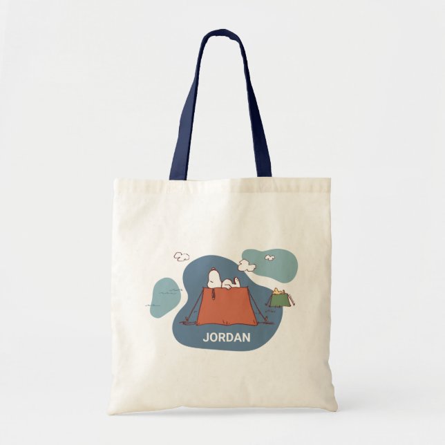 Erdnüsse | Snoopy & Woodstock | Name hinzufügen Tragetasche (Vorne)