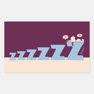 Erdnüsse   Snoopy & Woodstock Nickerchen Rechteckiger Aufkleber