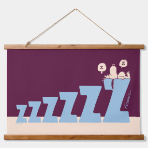 Erdnüsse   Snoopy & Woodstock Nickerchen Wandteppich Mit Holzrahmen