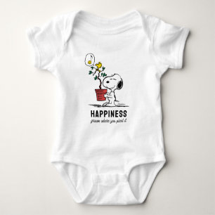 Erdnüsse Snoopy & Woodstock Pflanze A Baum Baby Strampler