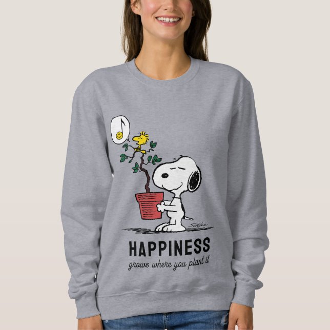 Erdnüsse | Snoopy & Woodstock Pflanze A Baum Sweatshirt (Vorderseite)